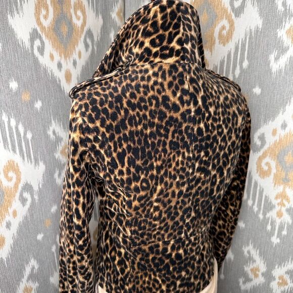 Ralph Lauren Denim & Supply Leopard Print Velvet Moto Jacket - Picture 1 of 16